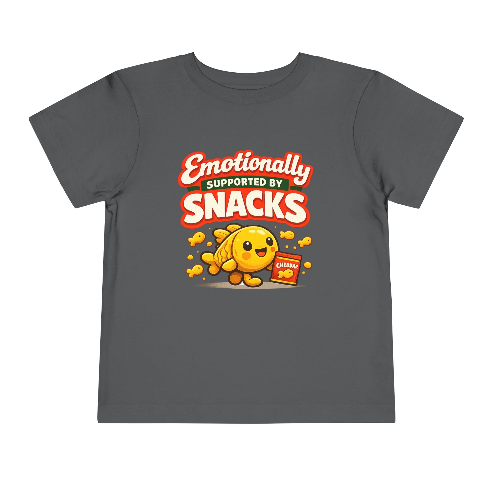 Smiling Goldfish “Emotionally Supported by Snacks” Toddler T-Shirt