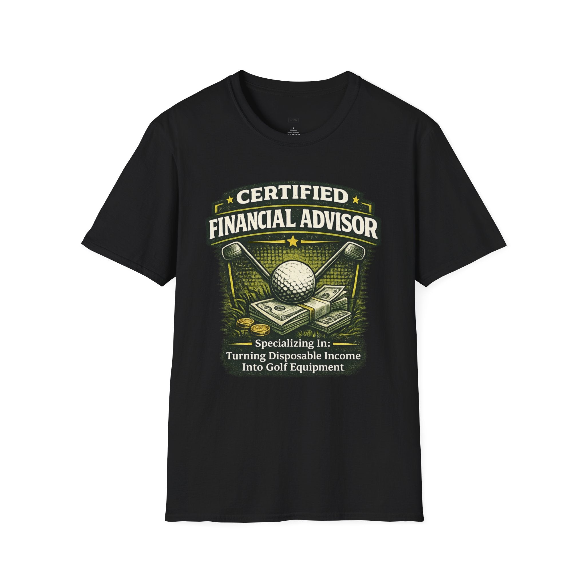 "Certified Financial Advisor - Turning Disposable Income Into Golf Equipment" T-Shirt