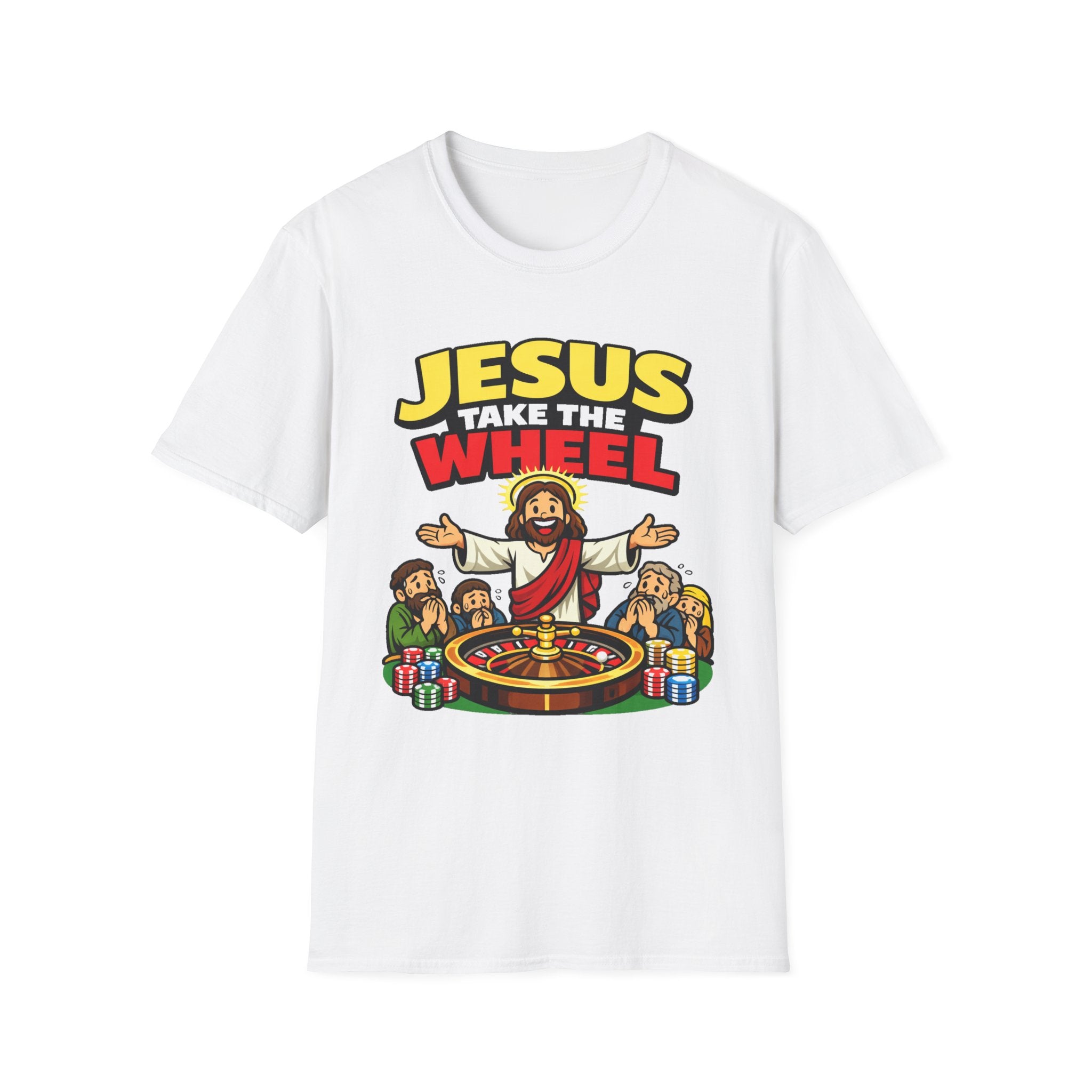 Jesus Roulette T-Shirt — Punny Gambling Faith Tee