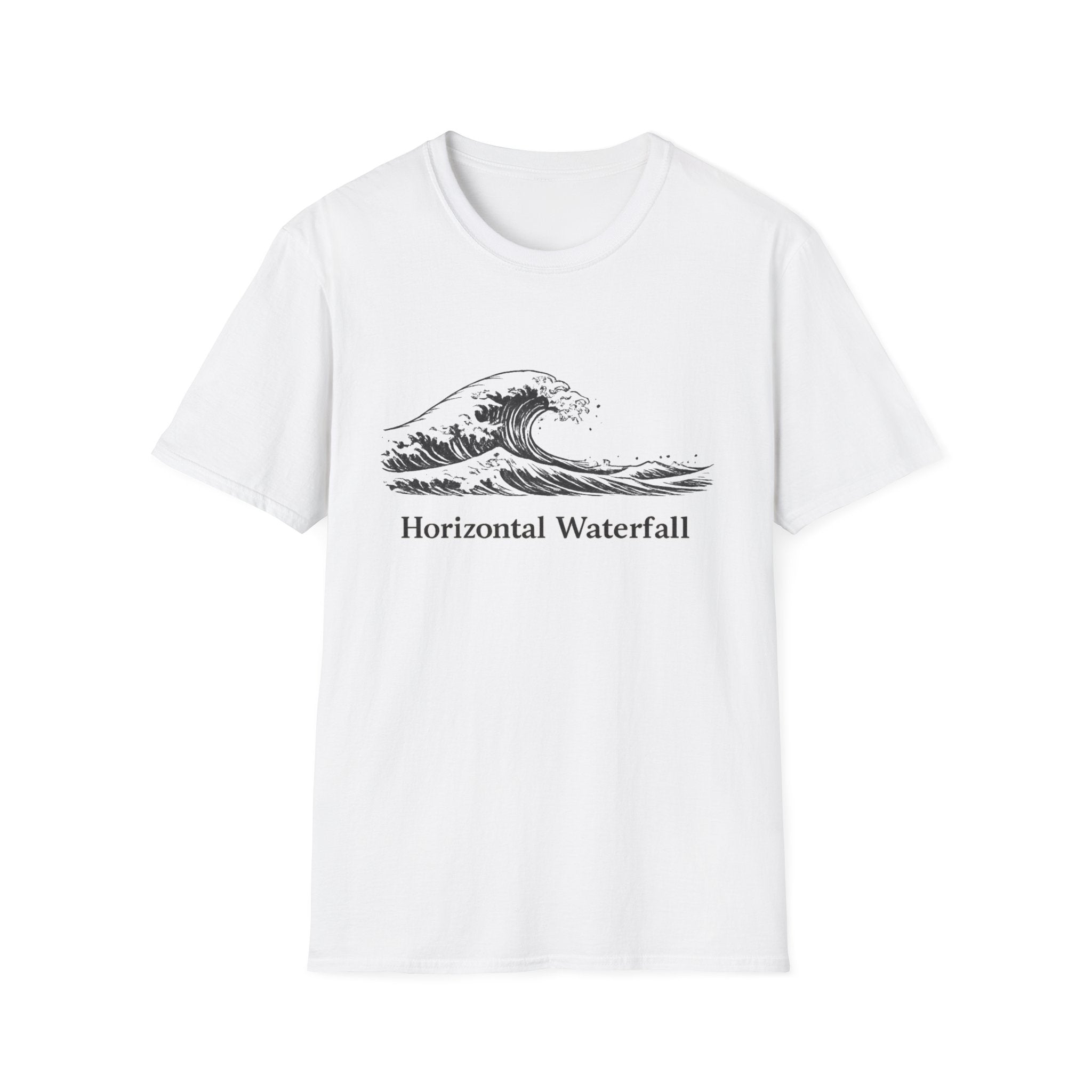 "Horizontal Waterfall" Wave Illustration T-Shirt