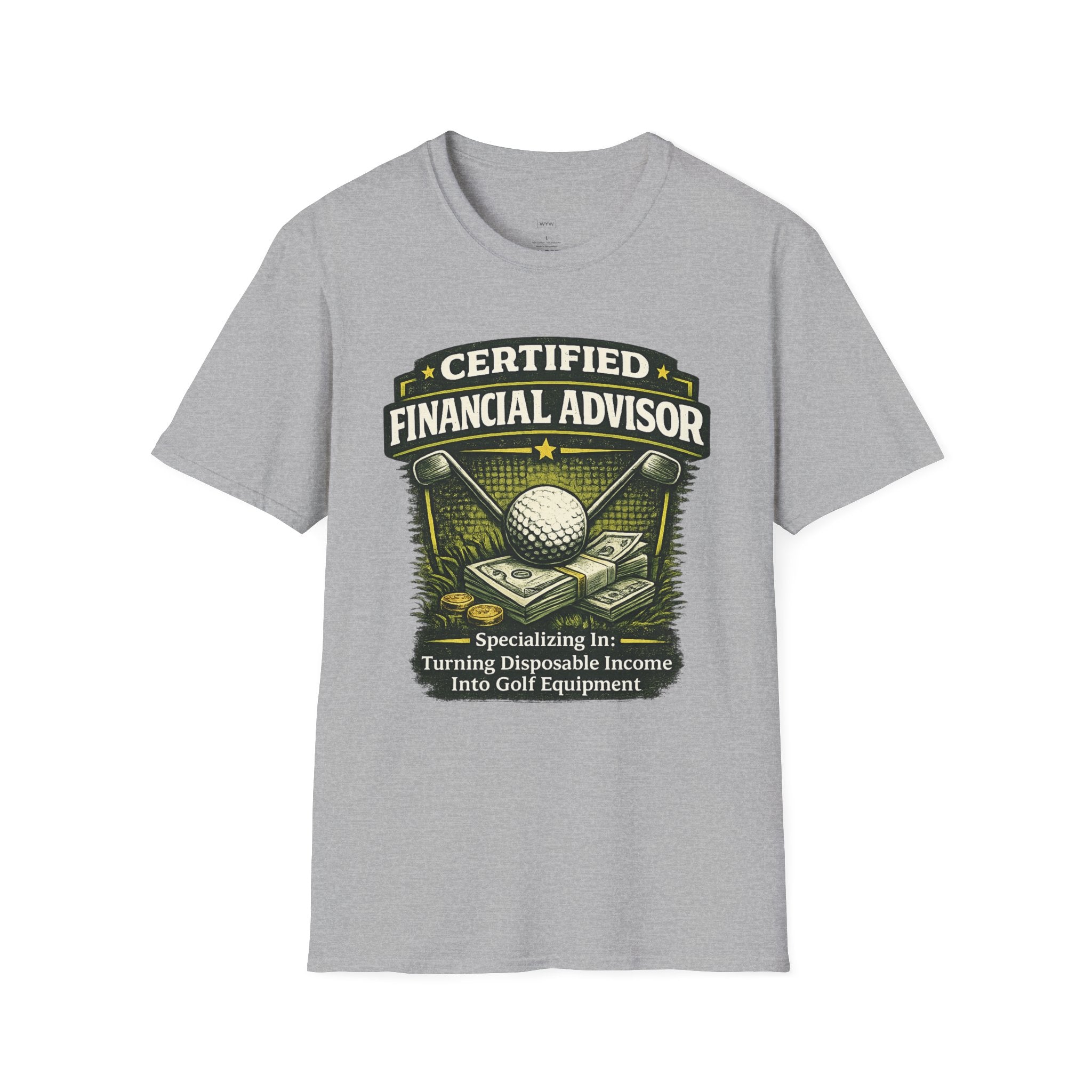 "Certified Financial Advisor - Turning Disposable Income Into Golf Equipment" T-Shirt