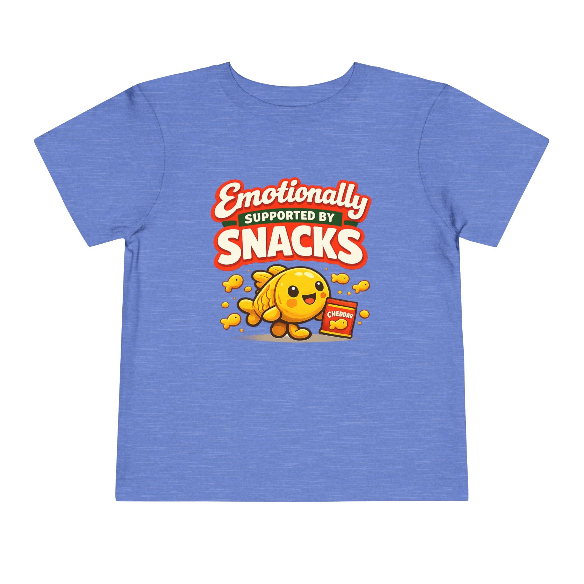Smiling Goldfish “Emotionally Supported by Snacks” Toddler T-Shirt