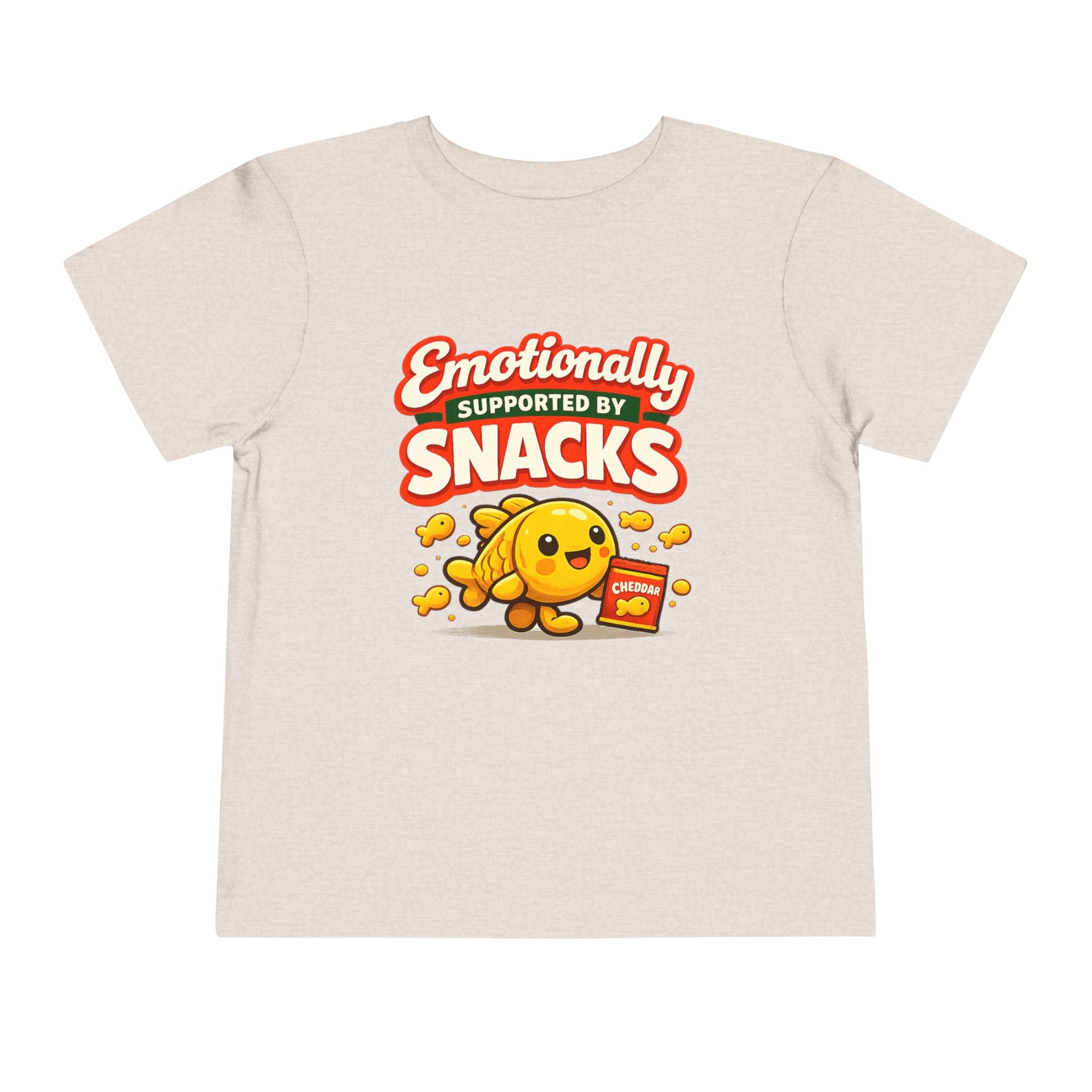 Smiling Goldfish “Emotionally Supported by Snacks” Toddler T-Shirt