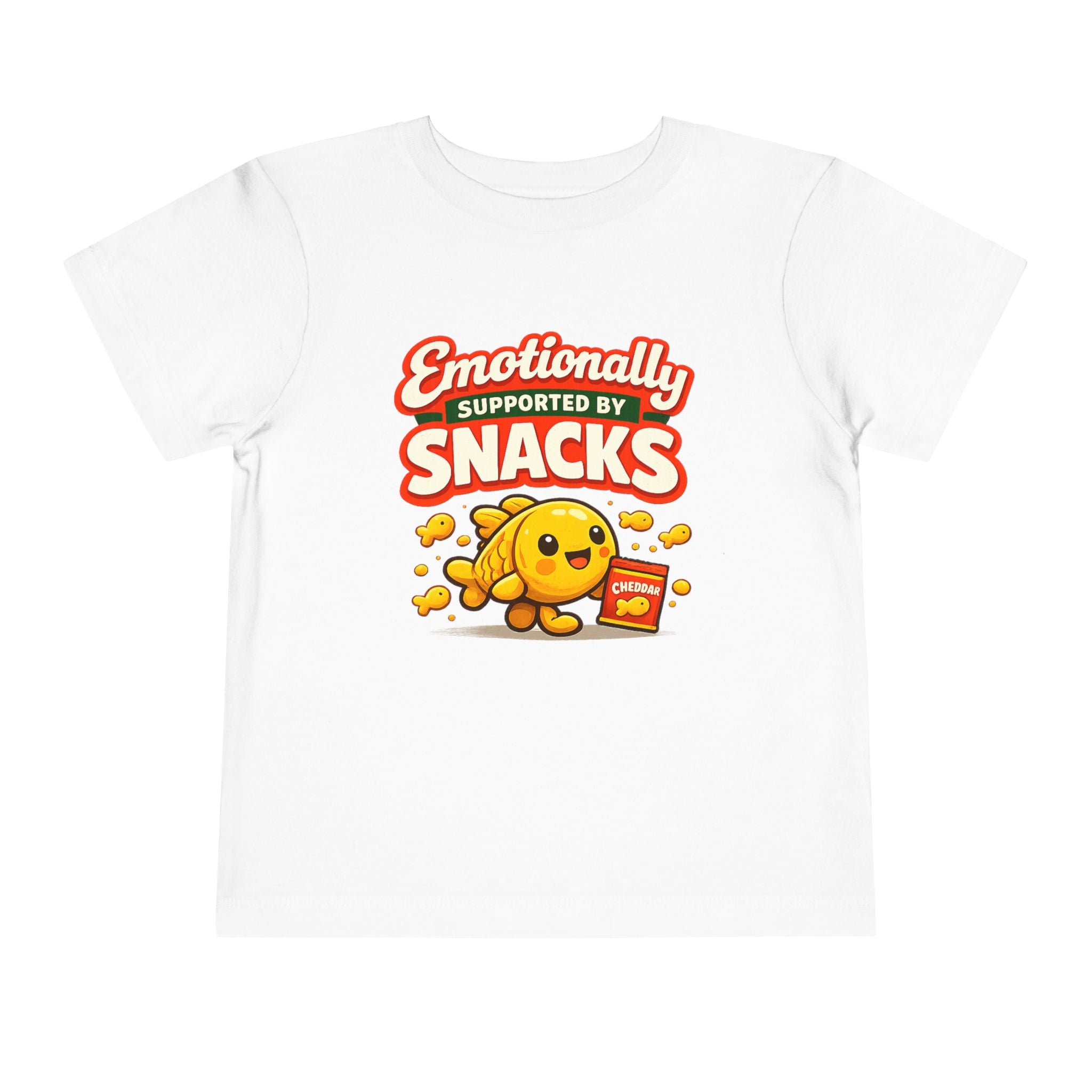 Smiling Goldfish “Emotionally Supported by Snacks” Toddler T-Shirt