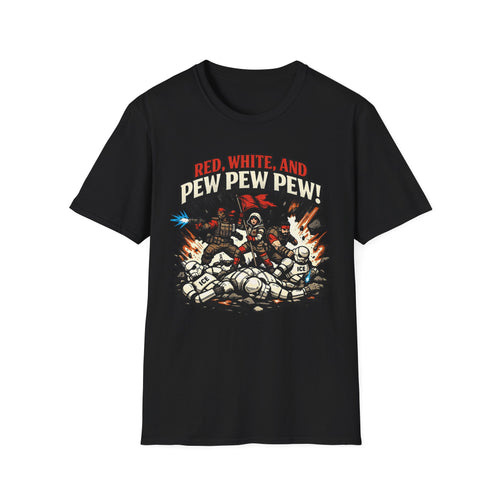 4th of July T-Shirt — "Red, White, and Pew Pew Pew!"