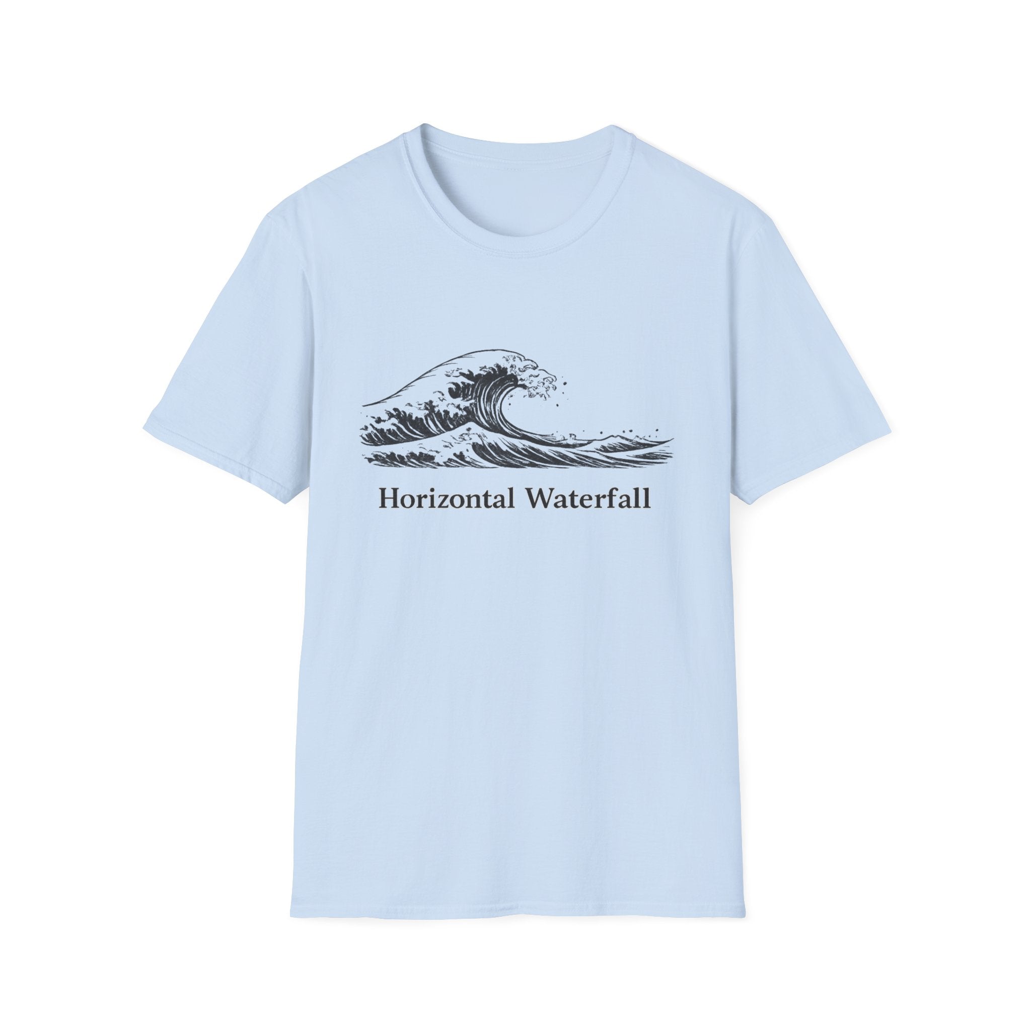 "Horizontal Waterfall" Wave Illustration T-Shirt