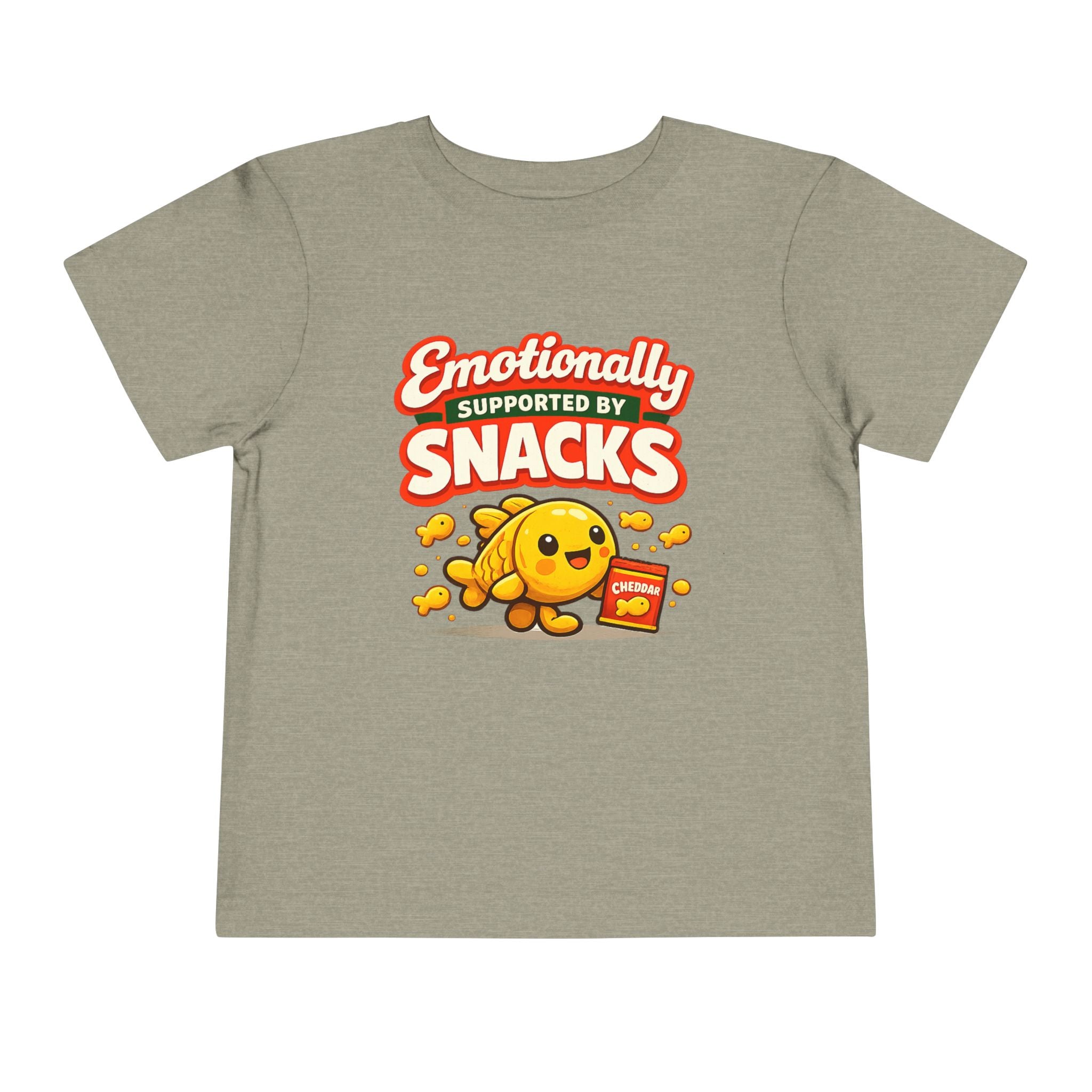 Smiling Goldfish “Emotionally Supported by Snacks” Toddler T-Shirt