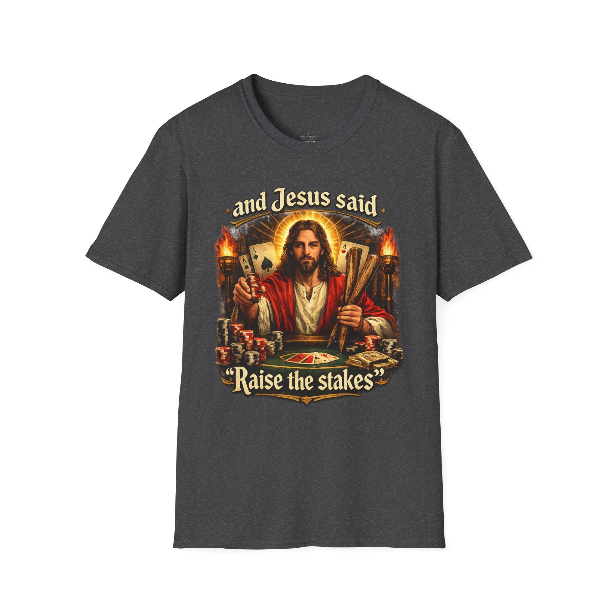Jesus Playing Poker 'Raise the Stakes' T-Shirt