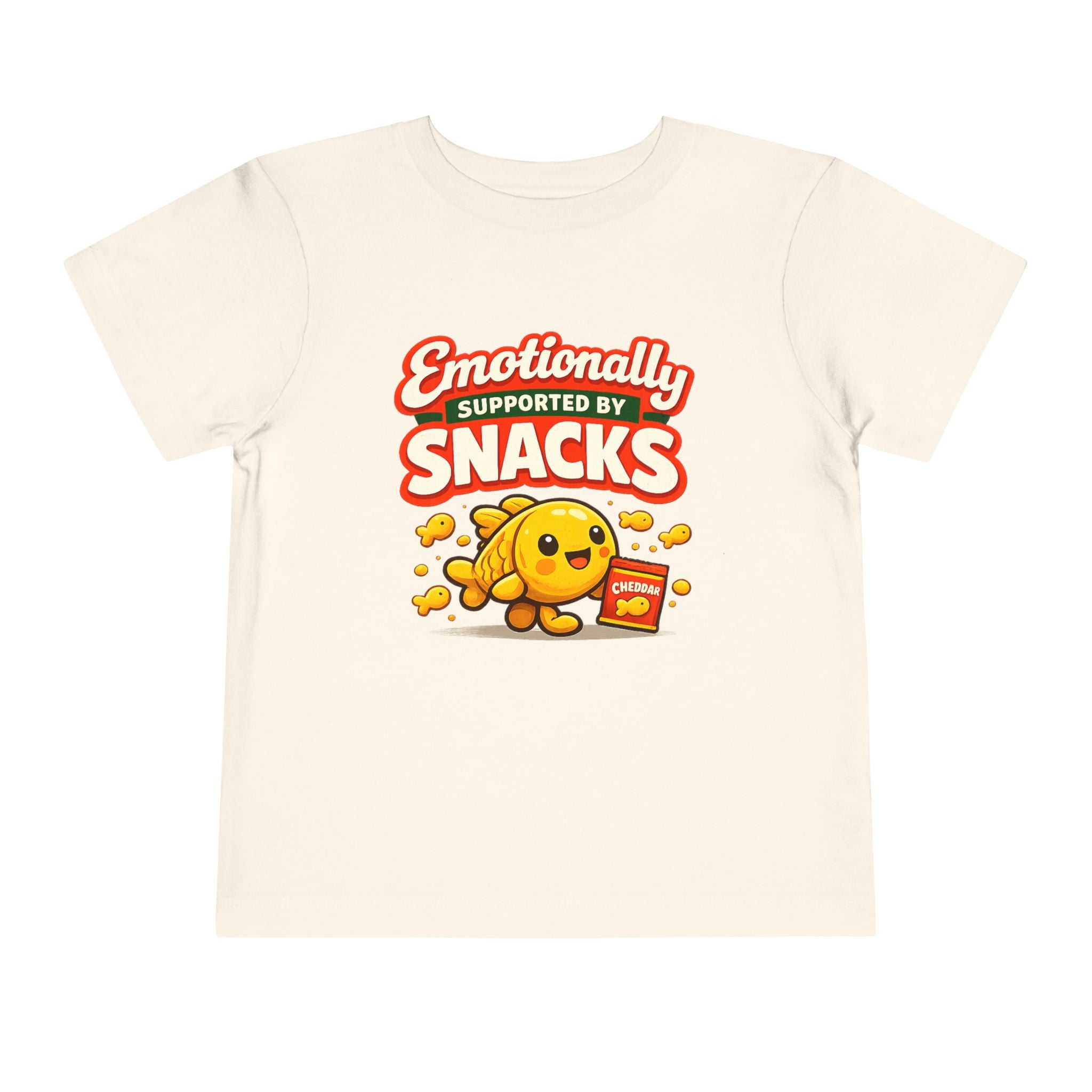 Smiling Goldfish “Emotionally Supported by Snacks” Toddler T-Shirt