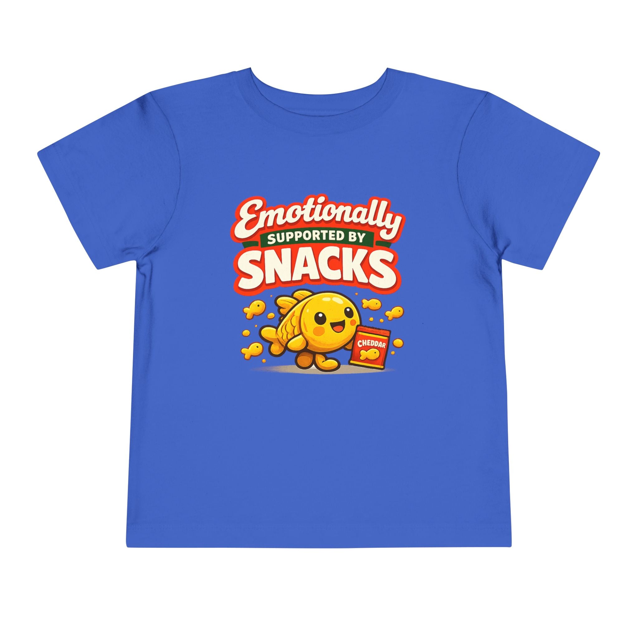 Smiling Goldfish “Emotionally Supported by Snacks” Toddler T-Shirt