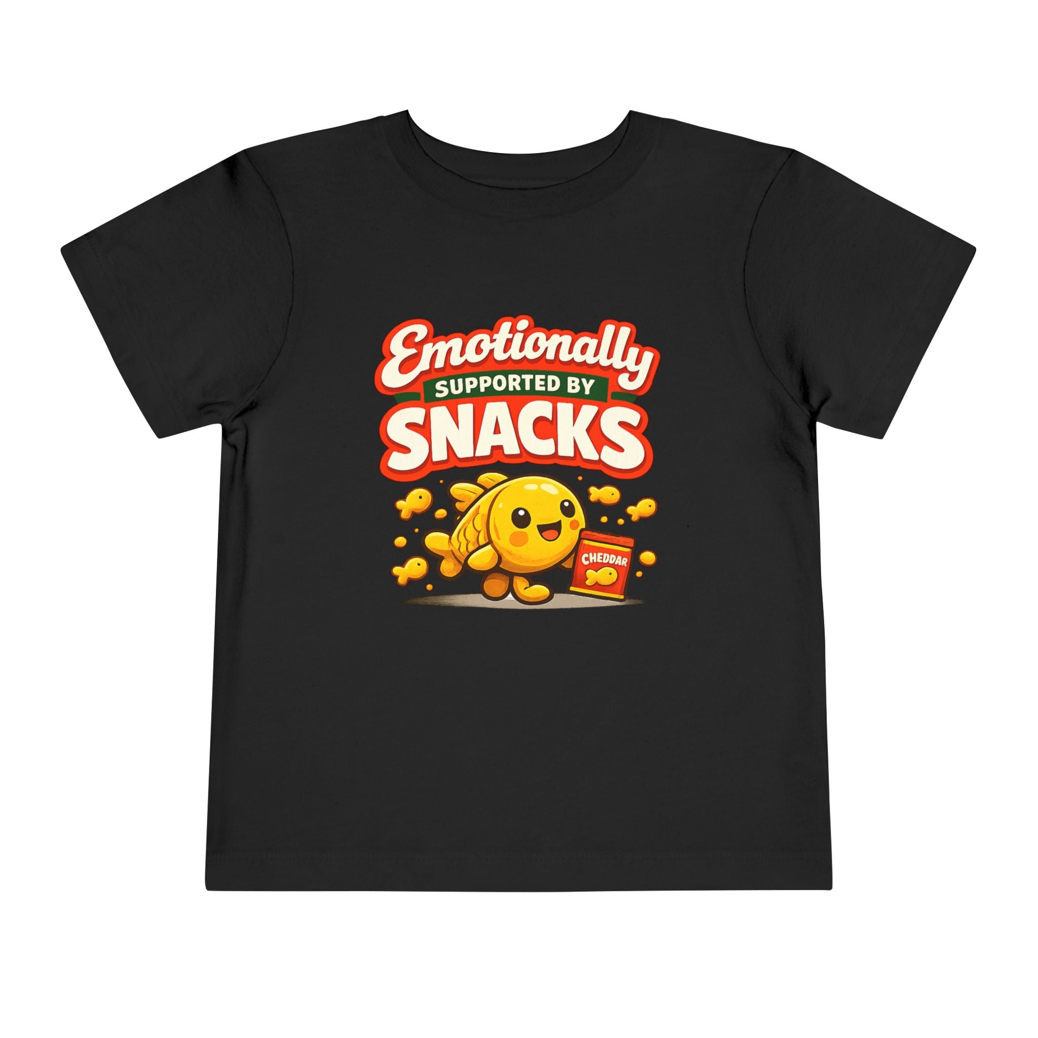 Smiling Goldfish “Emotionally Supported by Snacks” Toddler T-Shirt