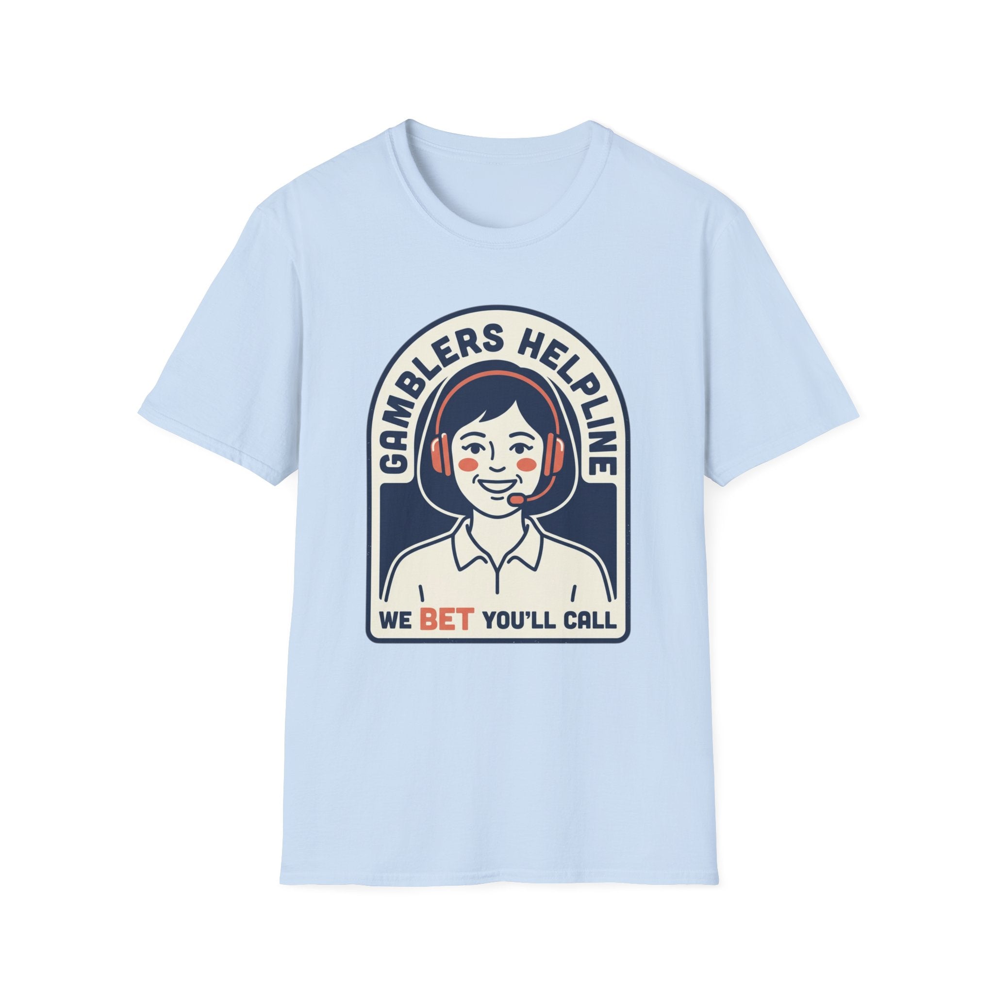 T-Shirt — Gamblers Helpline Retro Graphic “We Bet You'll Call”