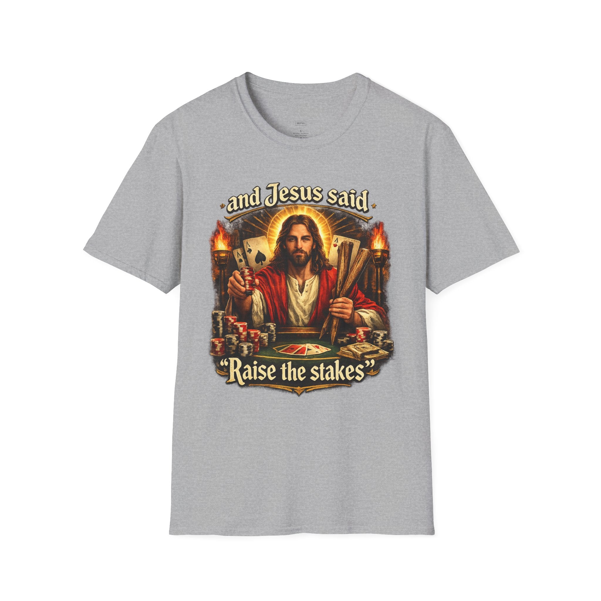 Jesus Playing Poker 'Raise the Stakes' T-Shirt