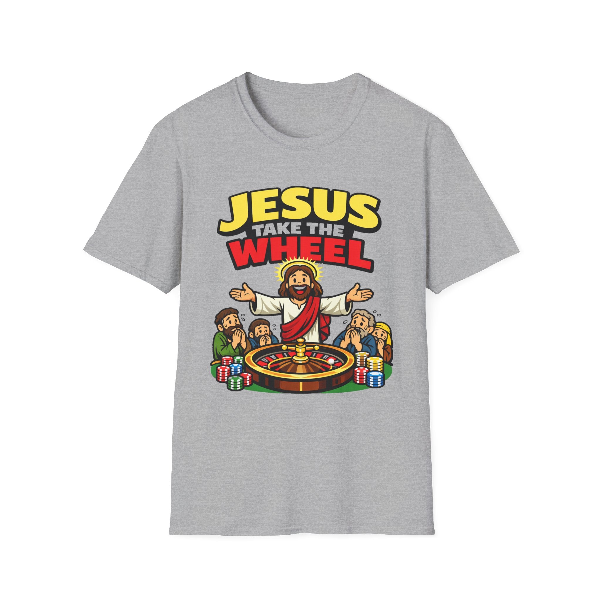 Jesus Roulette T-Shirt — Punny Gambling Faith Tee