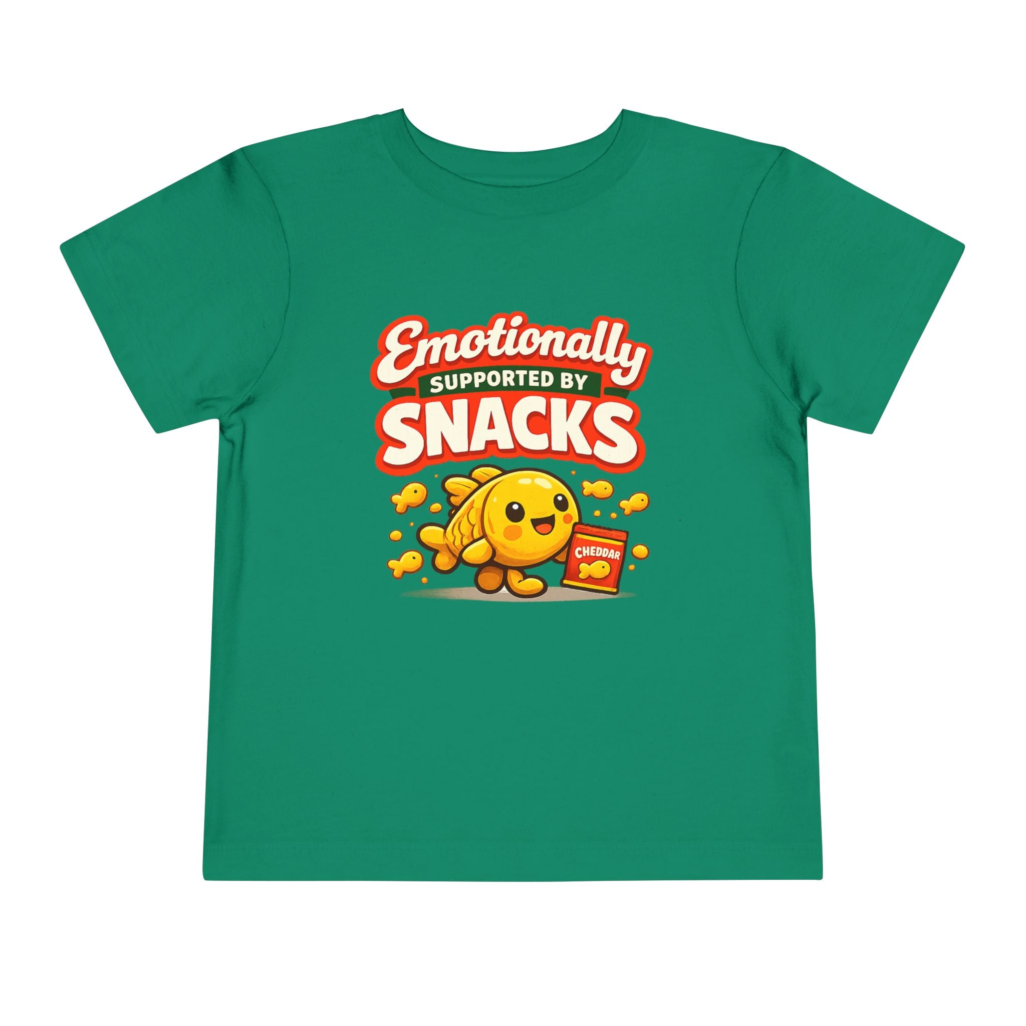 Smiling Goldfish “Emotionally Supported by Snacks” Toddler T-Shirt