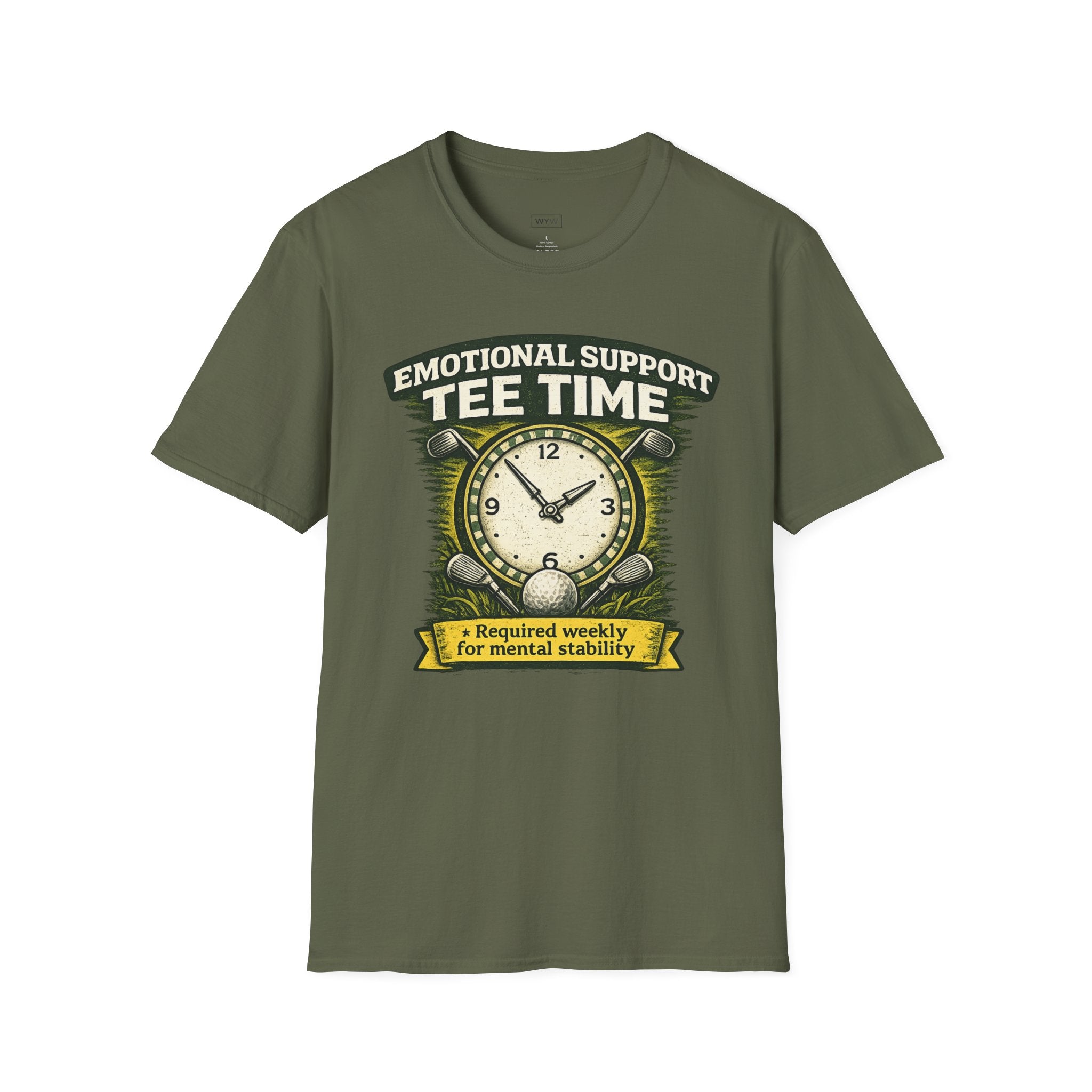 "Emotional Support Tee Time (Required Weekly for Mental Stability)" T-Shirt