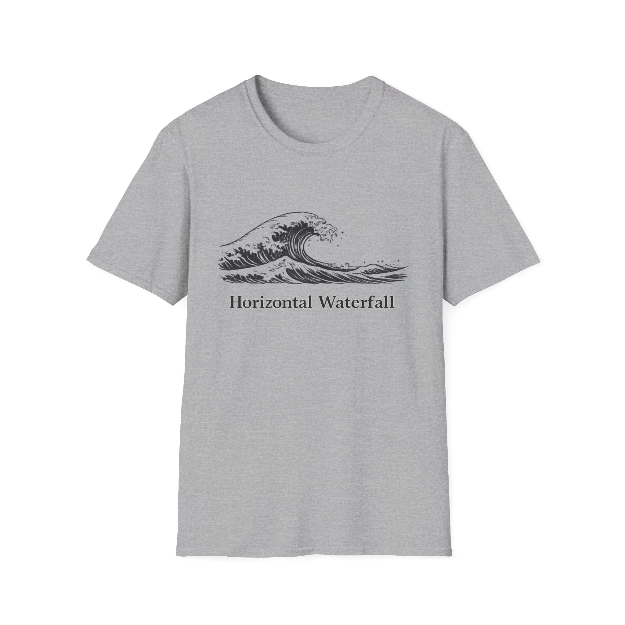 "Horizontal Waterfall" Wave Illustration T-Shirt