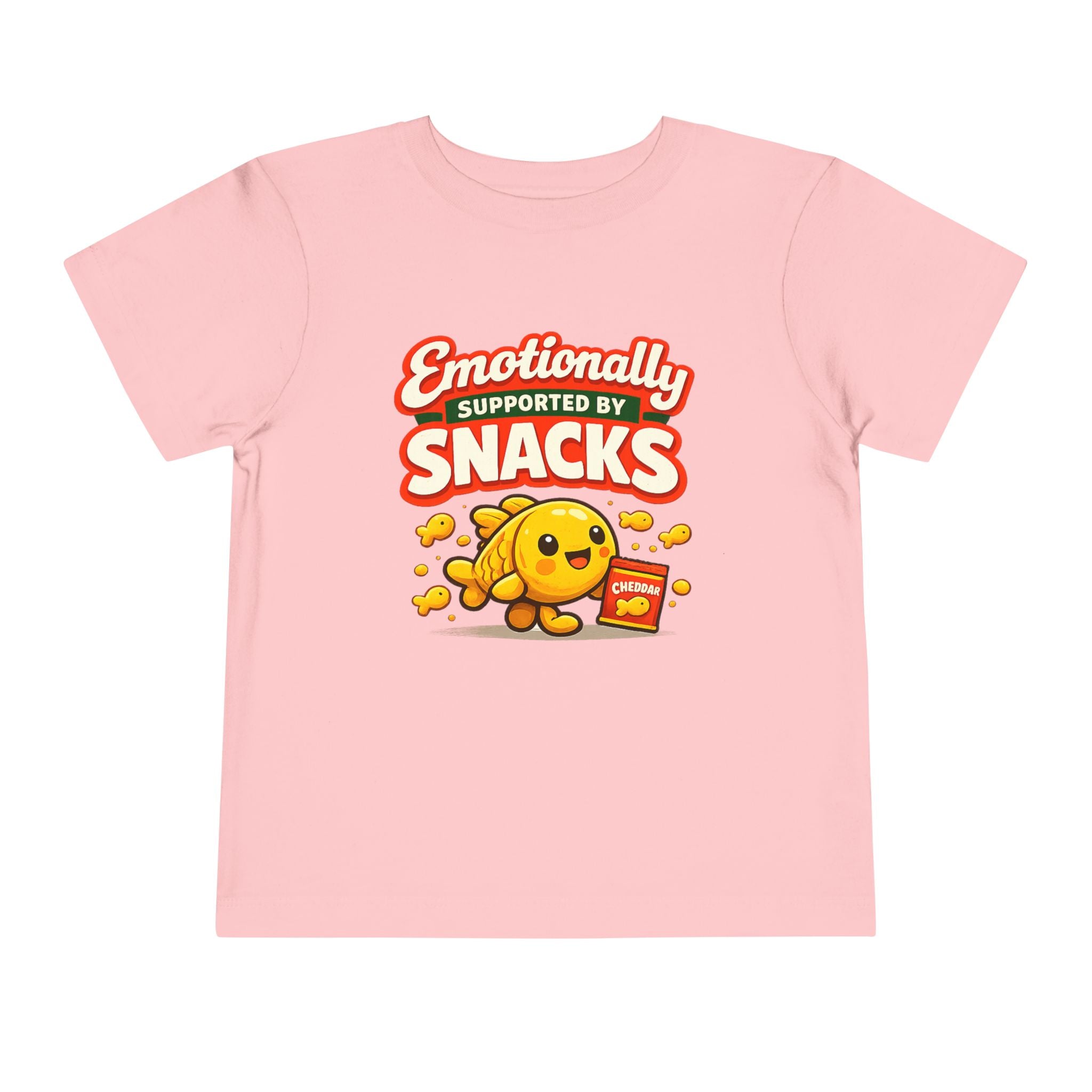 Smiling Goldfish “Emotionally Supported by Snacks” Toddler T-Shirt