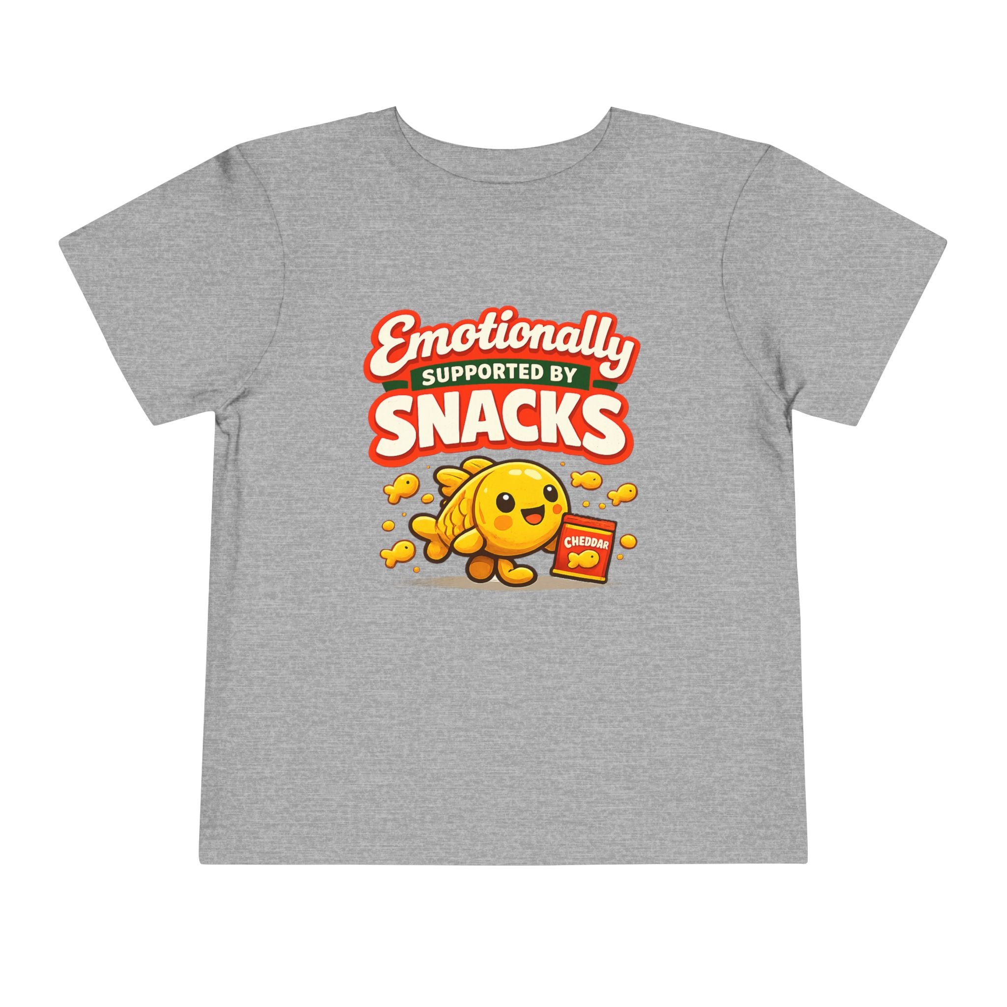 Smiling Goldfish “Emotionally Supported by Snacks” Toddler T-Shirt