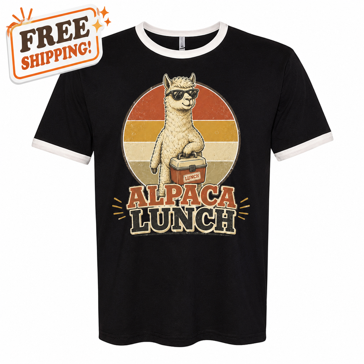 Alpaca Lunch Retro Ringer T-Shirt