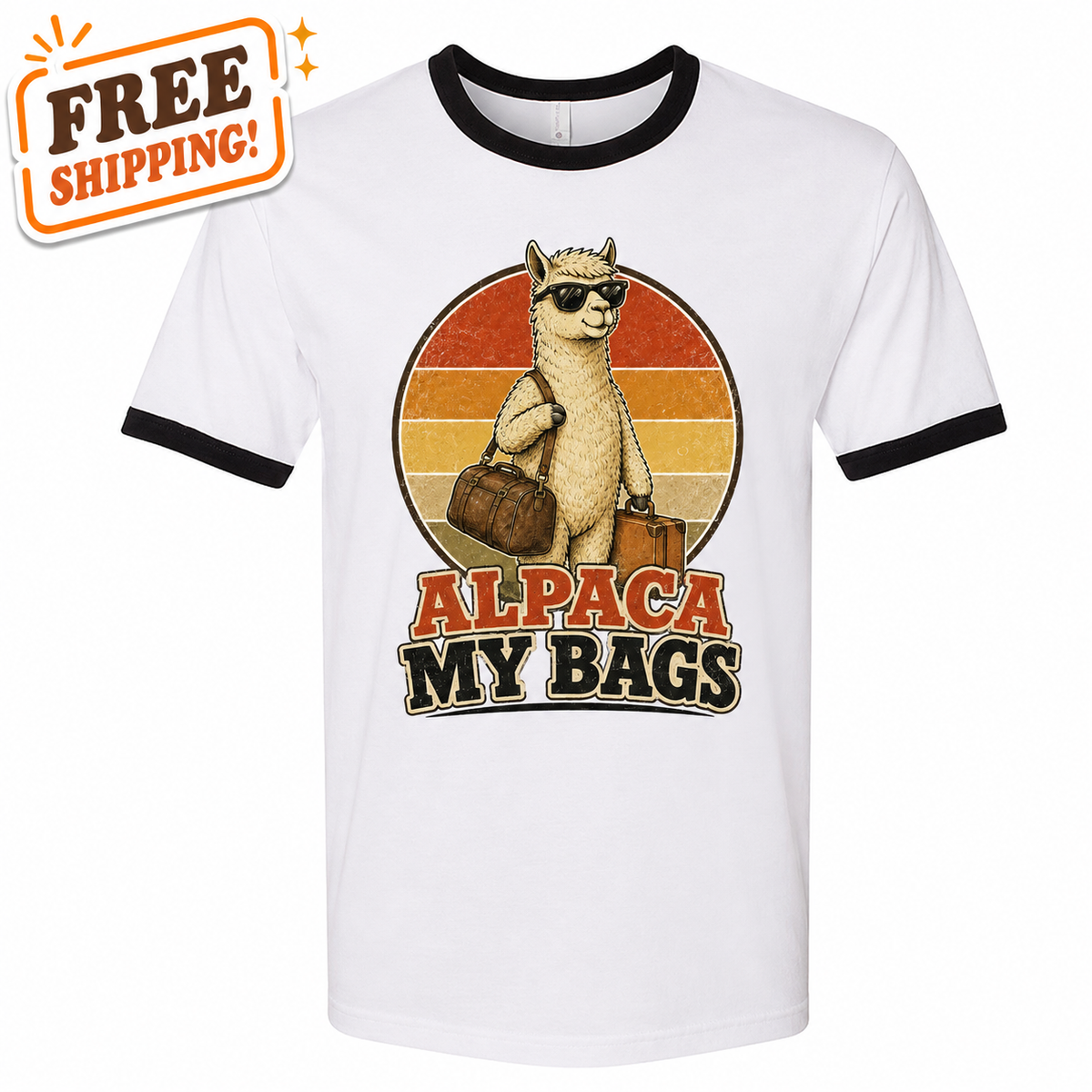 Alpaca My Bags Retro Ringer T-Shirt