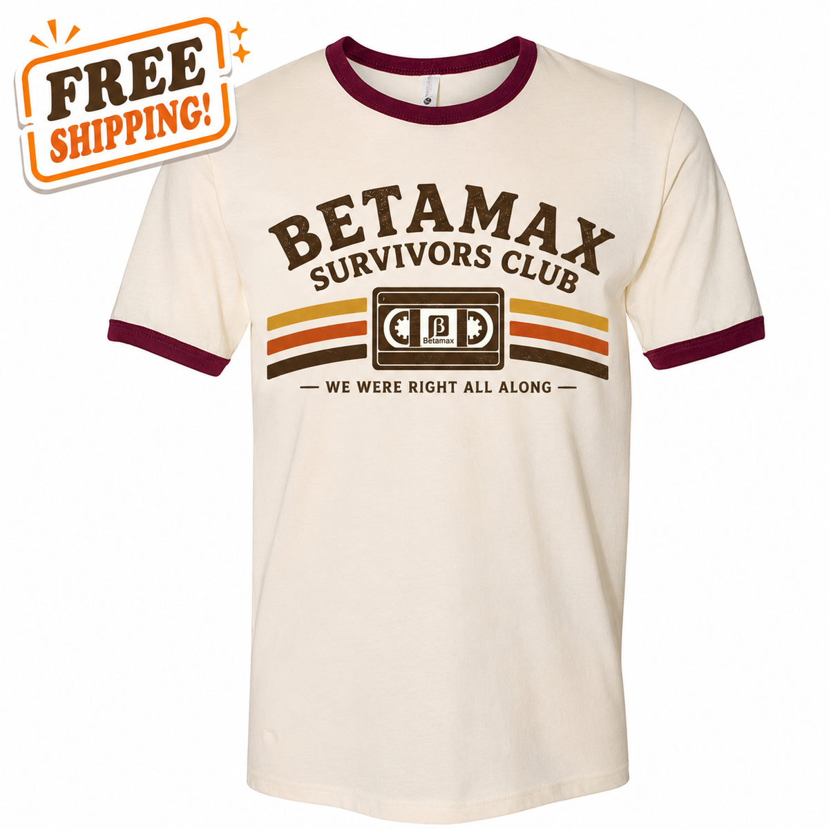 Betamax Survivors Club Retro Ringer Tee | We Were Right All Along