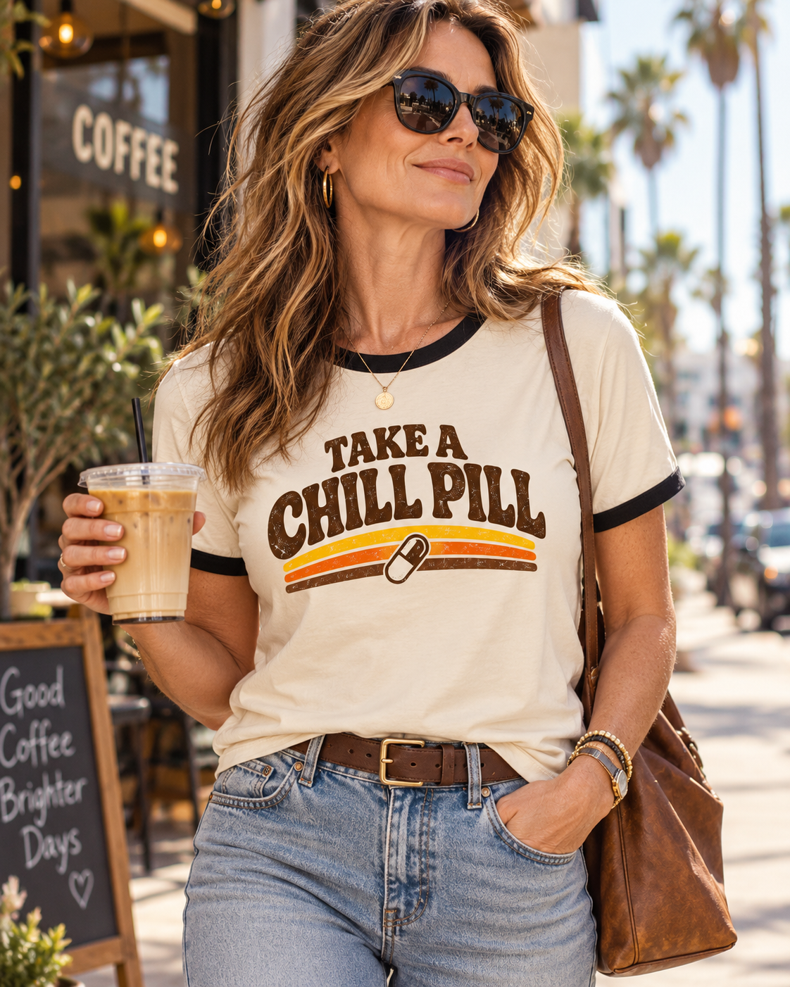 Take a Chill Pill – Retro Ringer T-Shirt
