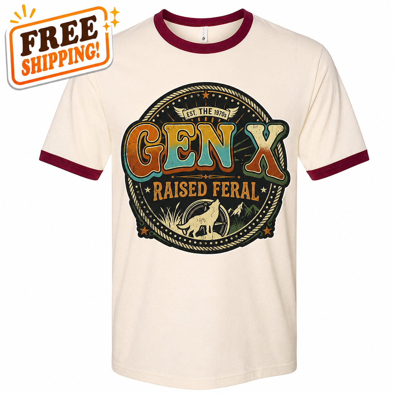 "Gen X: Raised Feral" Ringer T-Shirt