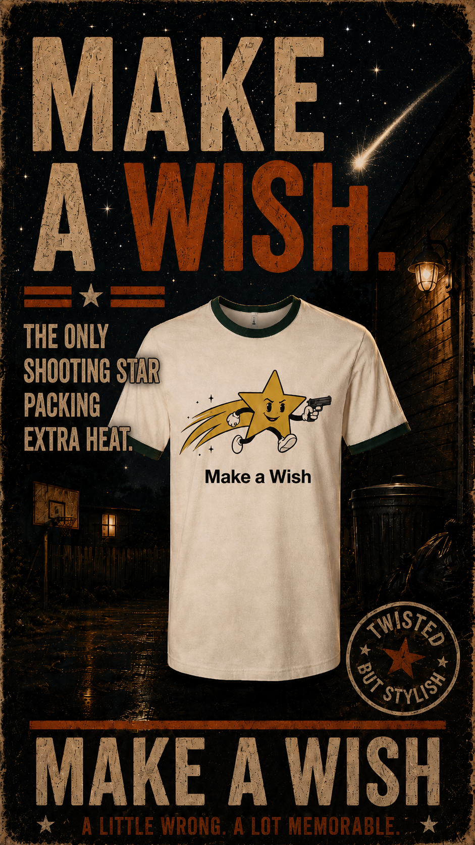 "Make a Wish" Shooting Star Ringer T-Shirt