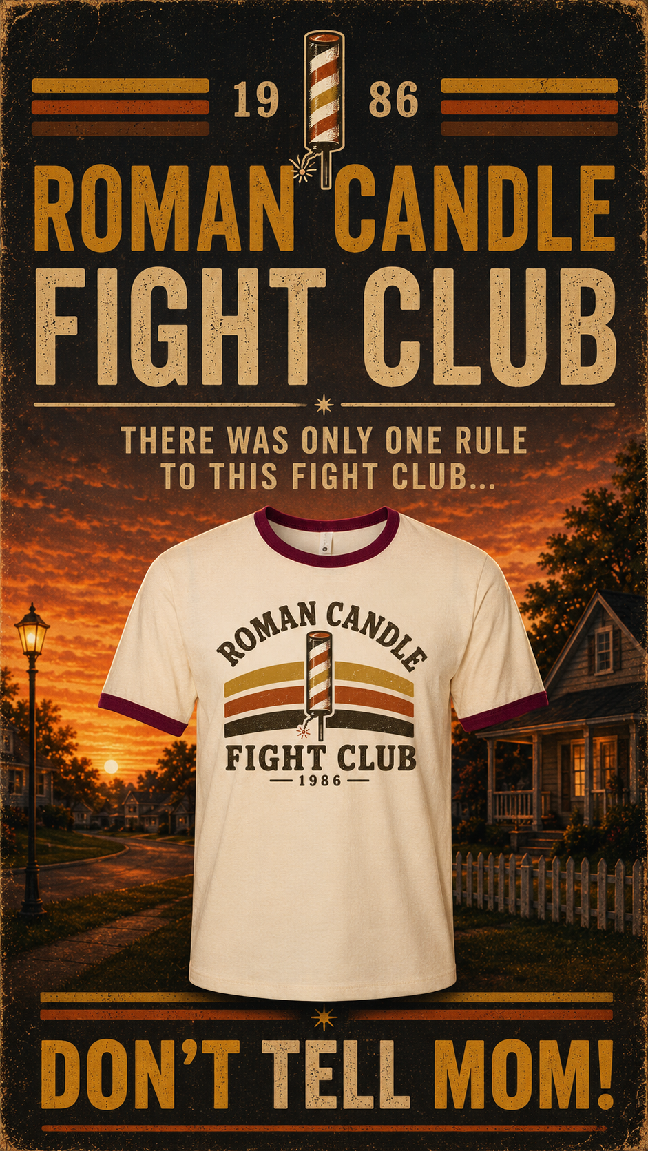 Roman Candle Fight Club 1986 Ringer Tee