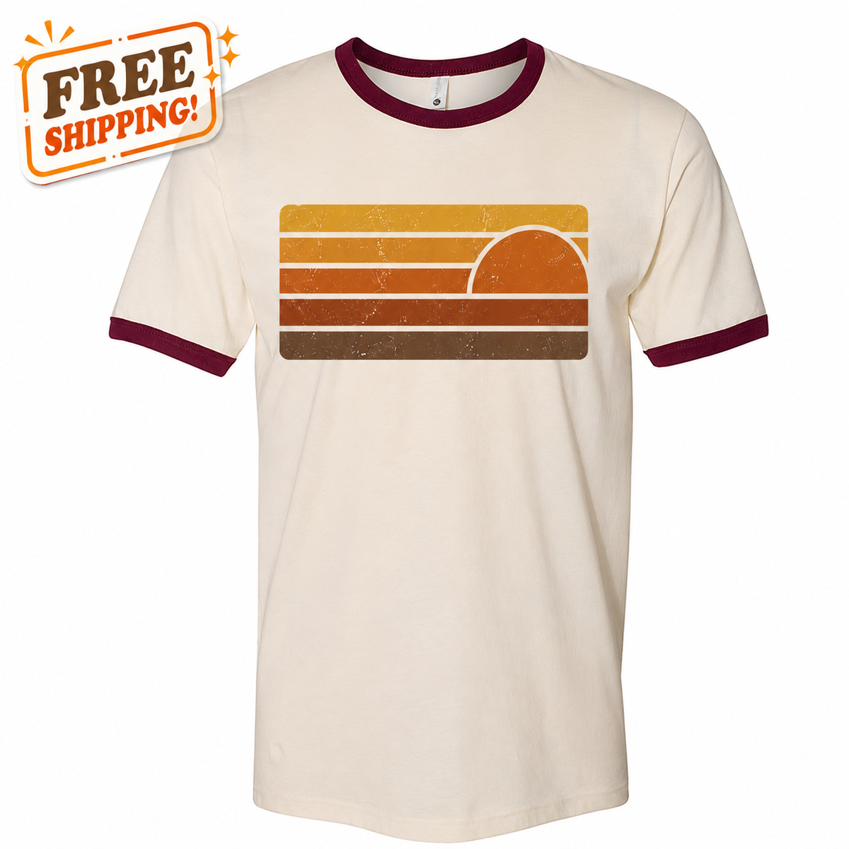 Vintage Sunset Ringer Tee