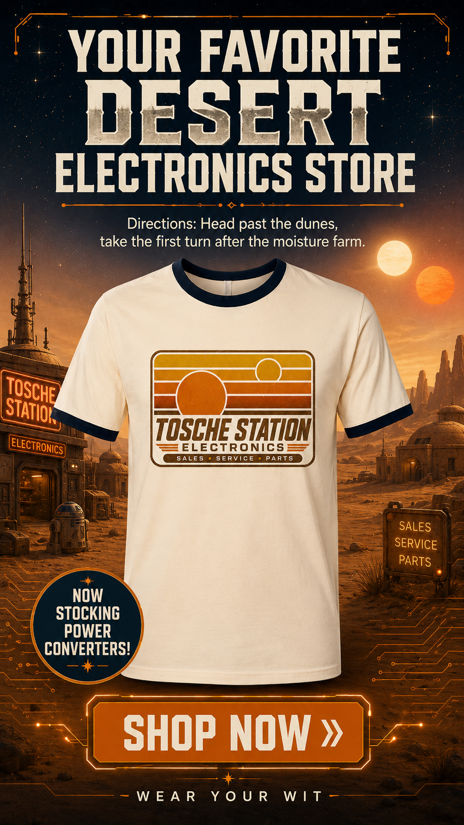 Tosche Station Electronics Logo Ringer Tee