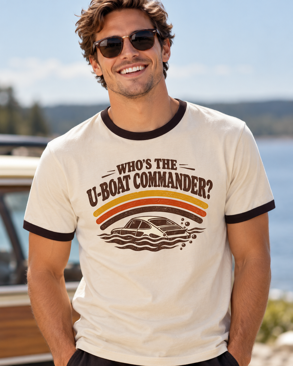 Who's the U-Boat Commander? – Retro Gen X Ringer Tee