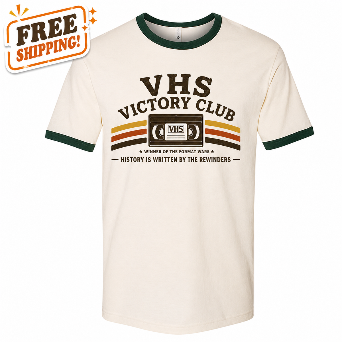 VHS Victory Club Retro Ringer Tee | Winner of the Format Wars